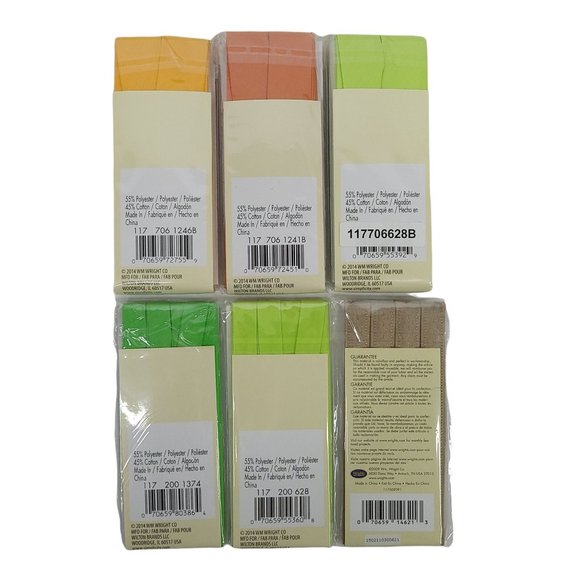 Wrights Bias Tape Single Double Fold Iron On Hem Tape Quilt Binding Bundle - Picture 2 of 8
